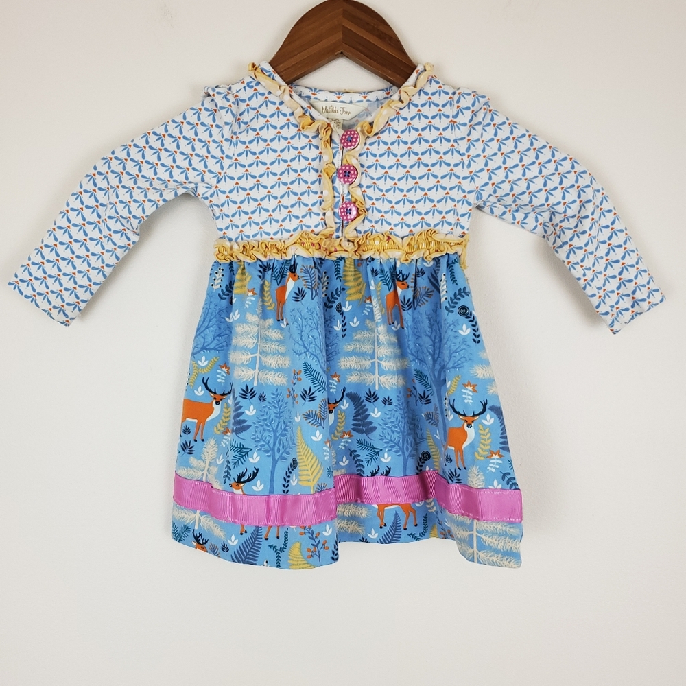 Matilda Jane Woodland Print Long Sleeve Cotton Dress